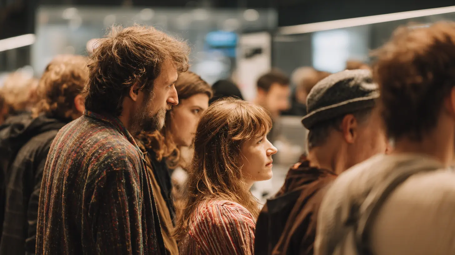 Genervte Gäste warten auf ihre Jacken